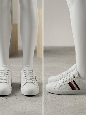 Tommy Hilfiger Lexx White Shoes Low Top Sneaker Lace Up Shoes Women's Size 8 M